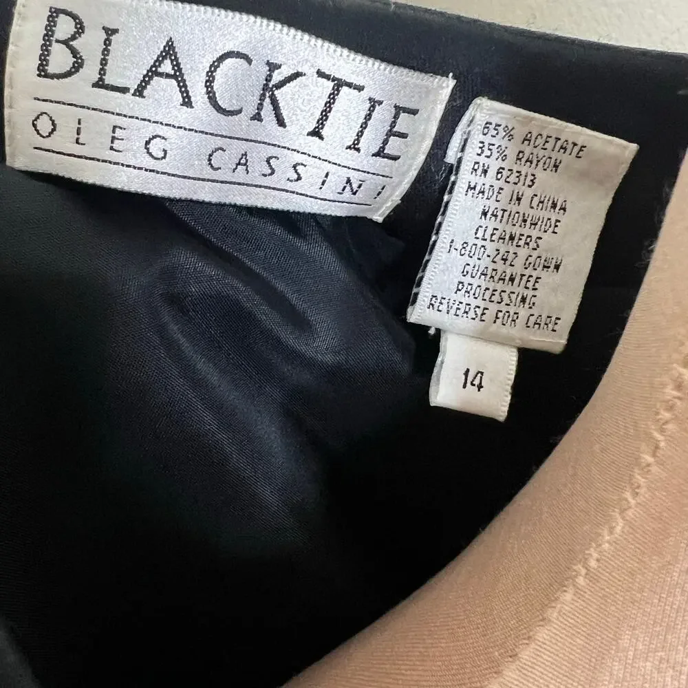 Black Tie Oleg Cassini Velvet Jacket Large Women Beaded Evening Special Occasion